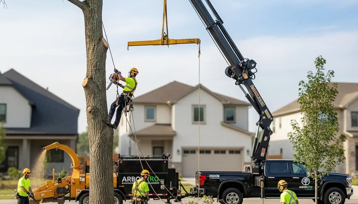 Professional landscaping crew shaping yard in Highland Park, IL by Chop Chop Tree experts