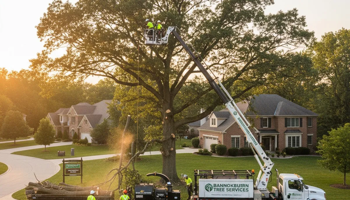 Professional tree removal service in Highland Park, IL safely cutting and clearing large trees