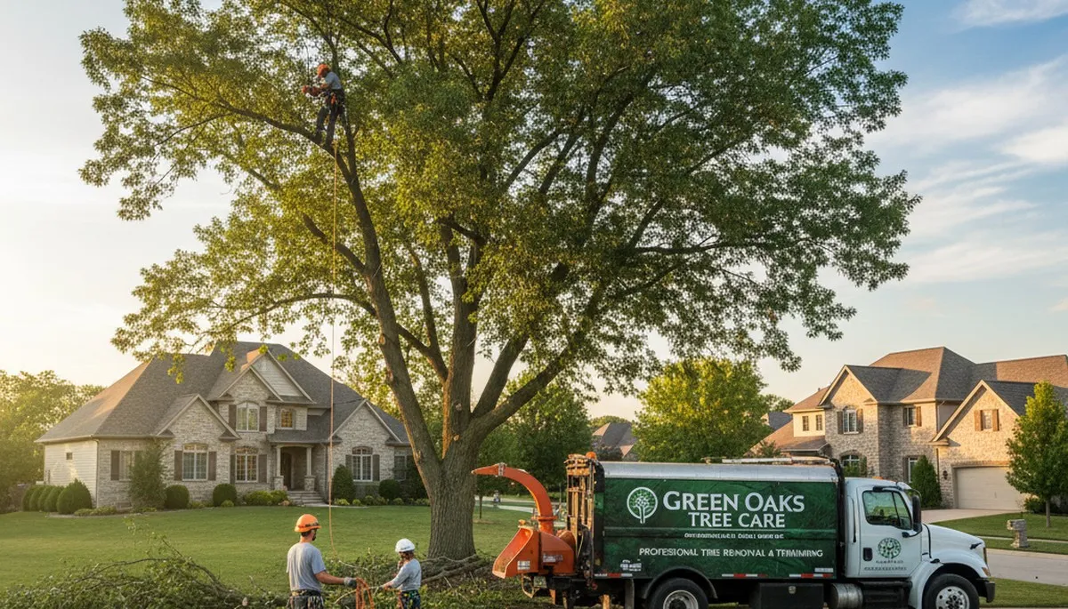 Professional tree removal service in Highland Park IL safely clearing large oak branches