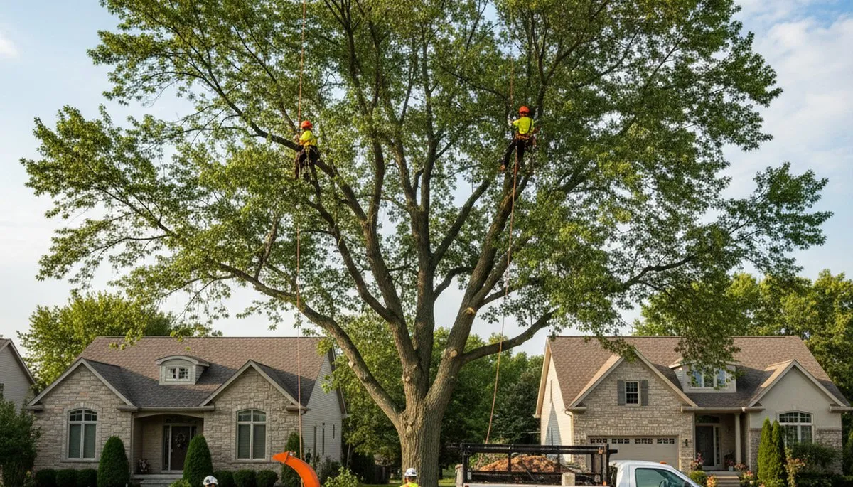 Professional tree removal service in Highland Park IL safely cutting and clearing large trees